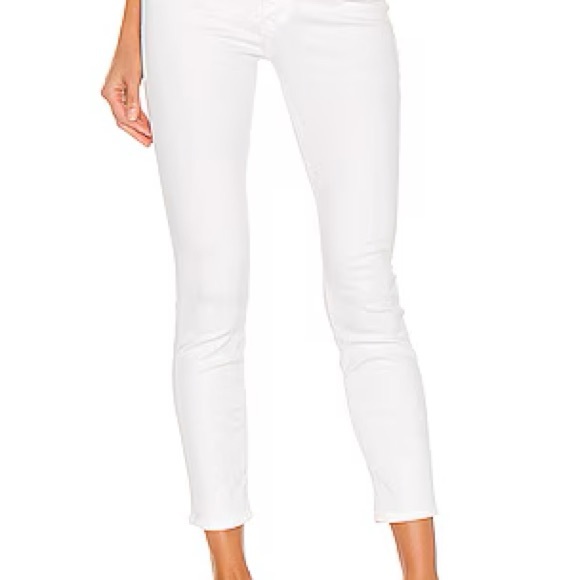 MOTHER Denim - MOTHER The Looker White Cropped Jeans